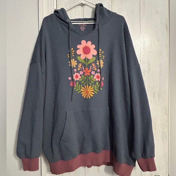 Natural Life Floral Graphic Pullover Hoodie - Picture 1 of 6